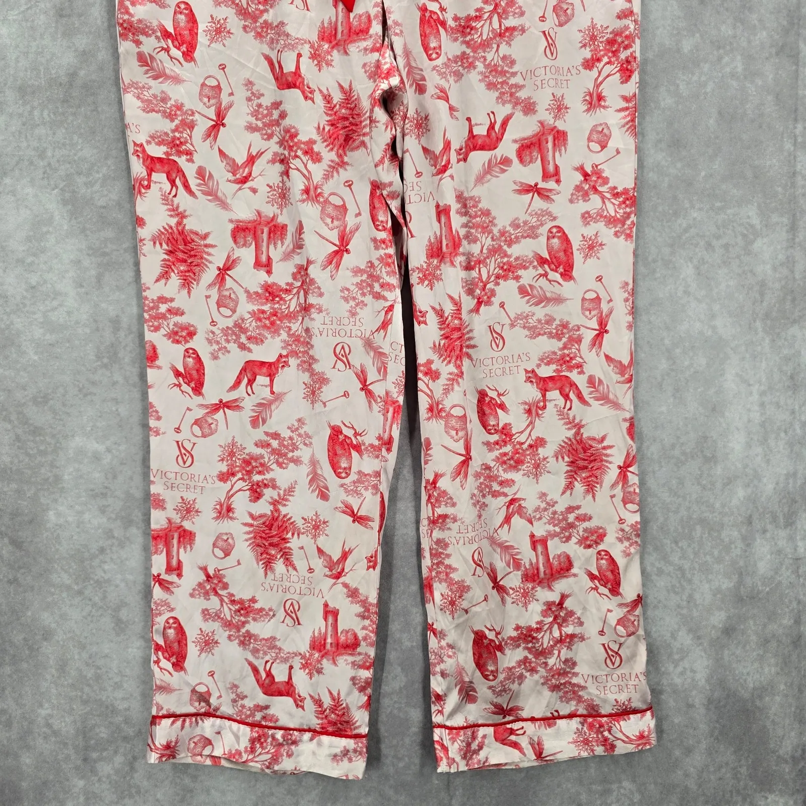 Victoria Secret Pink Floral Animal Print Vintage Y2K Pullon Pajama Pants L Large - Image 4
