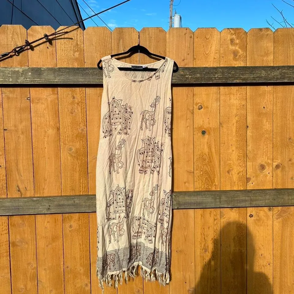 Vintage African animal dress‎ by mamta size 1X - Image 2