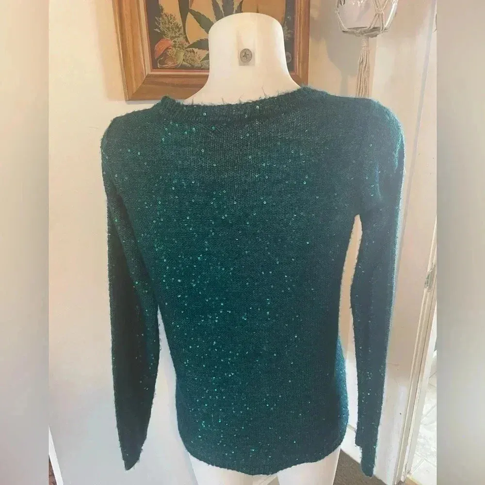 THE LIMITED TEAL‎ SEQUIN SWEATER Size Small EUC! - Image 3