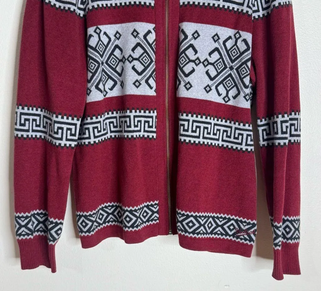 Woolrich Aztec Southwest Seneca Cardigan zip up Sweater jacket cotton size XL - Image 7