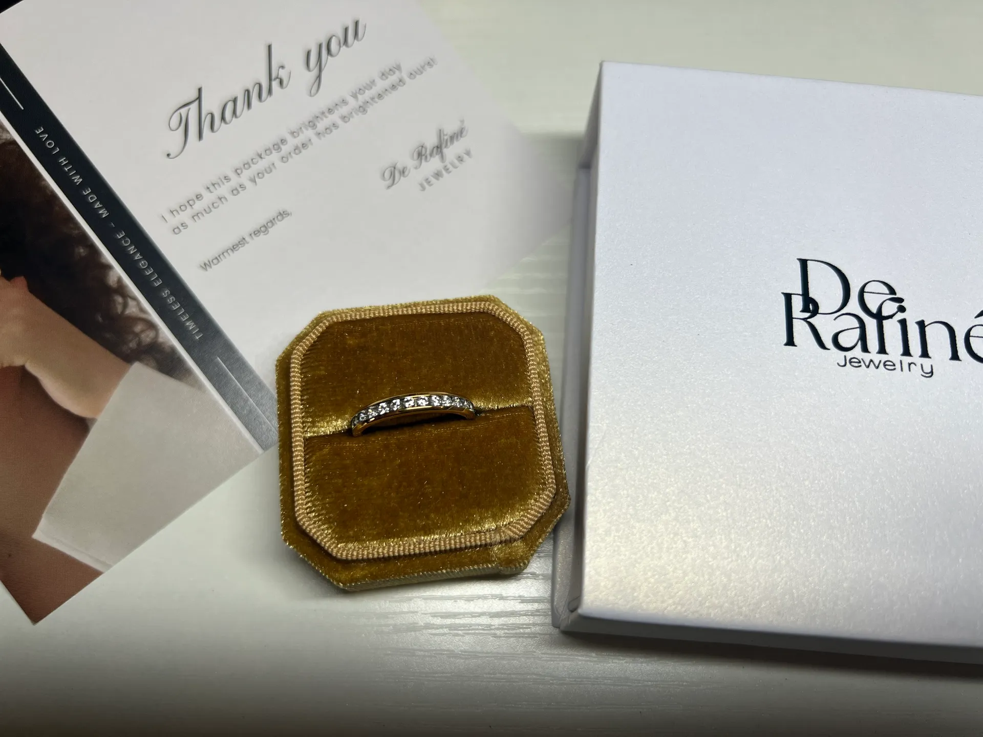 Size 6 18k Gold Plated Stainless Steel Ring Band - Image 2