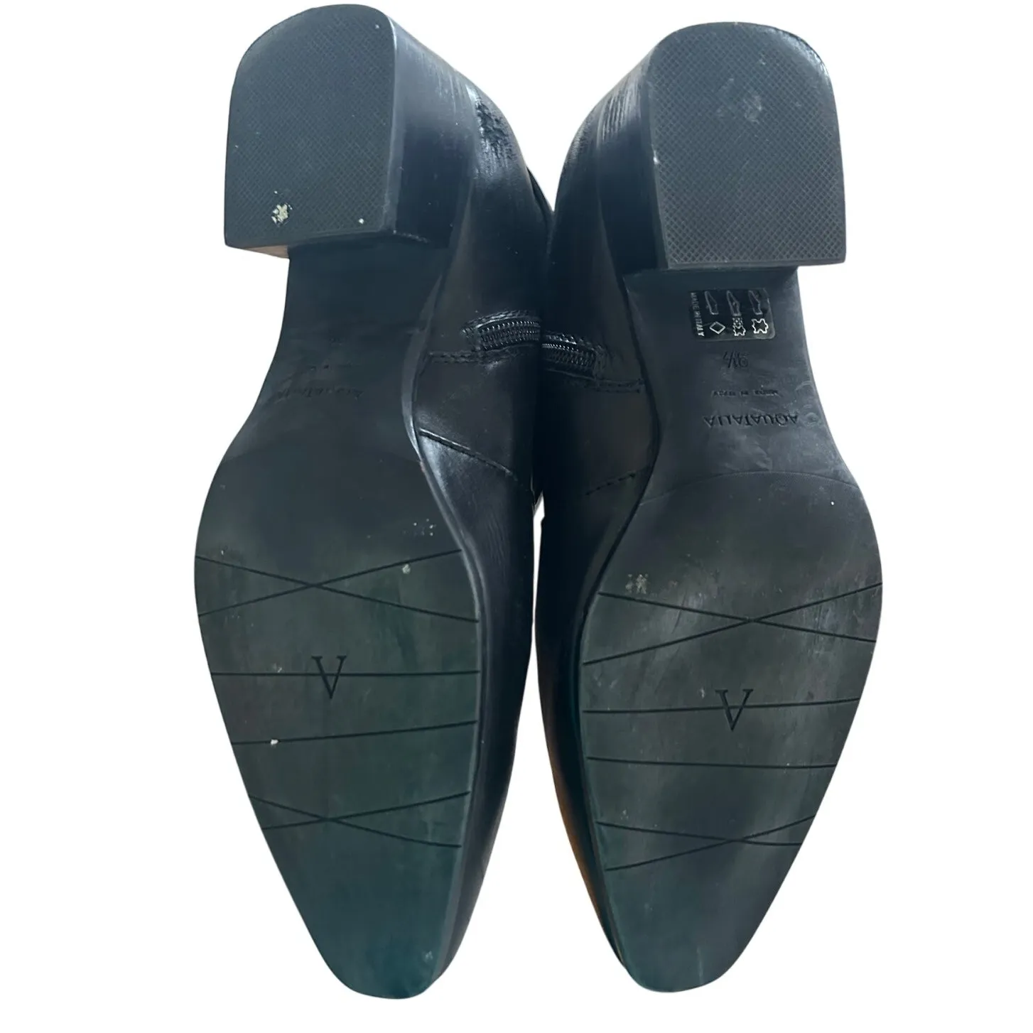 Aquatalia Flambay Black Leather Buckle Moto Ankle Chelsea Boot - Image 10