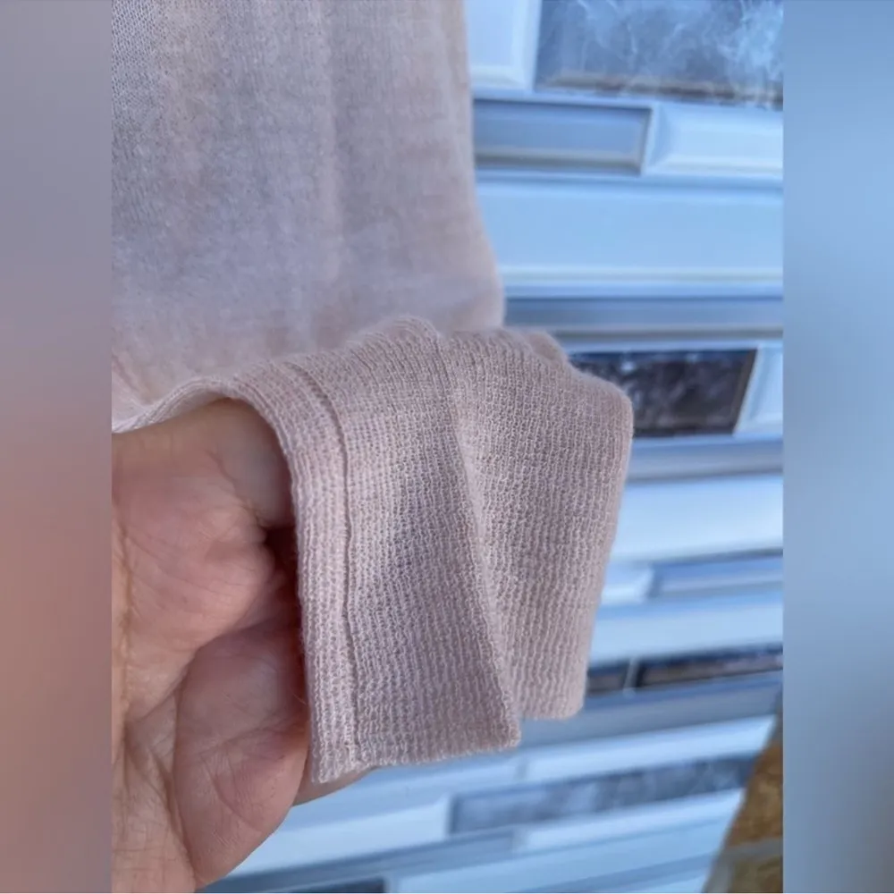 Enza costa pullover sweater sheer top small Tan - Image 3