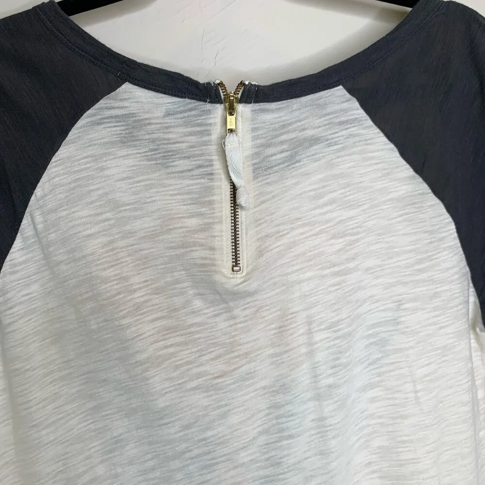 Lucky Brand Free to Ride Burnout Shirt Zip Grunge Biker Sz Medium - Image 3