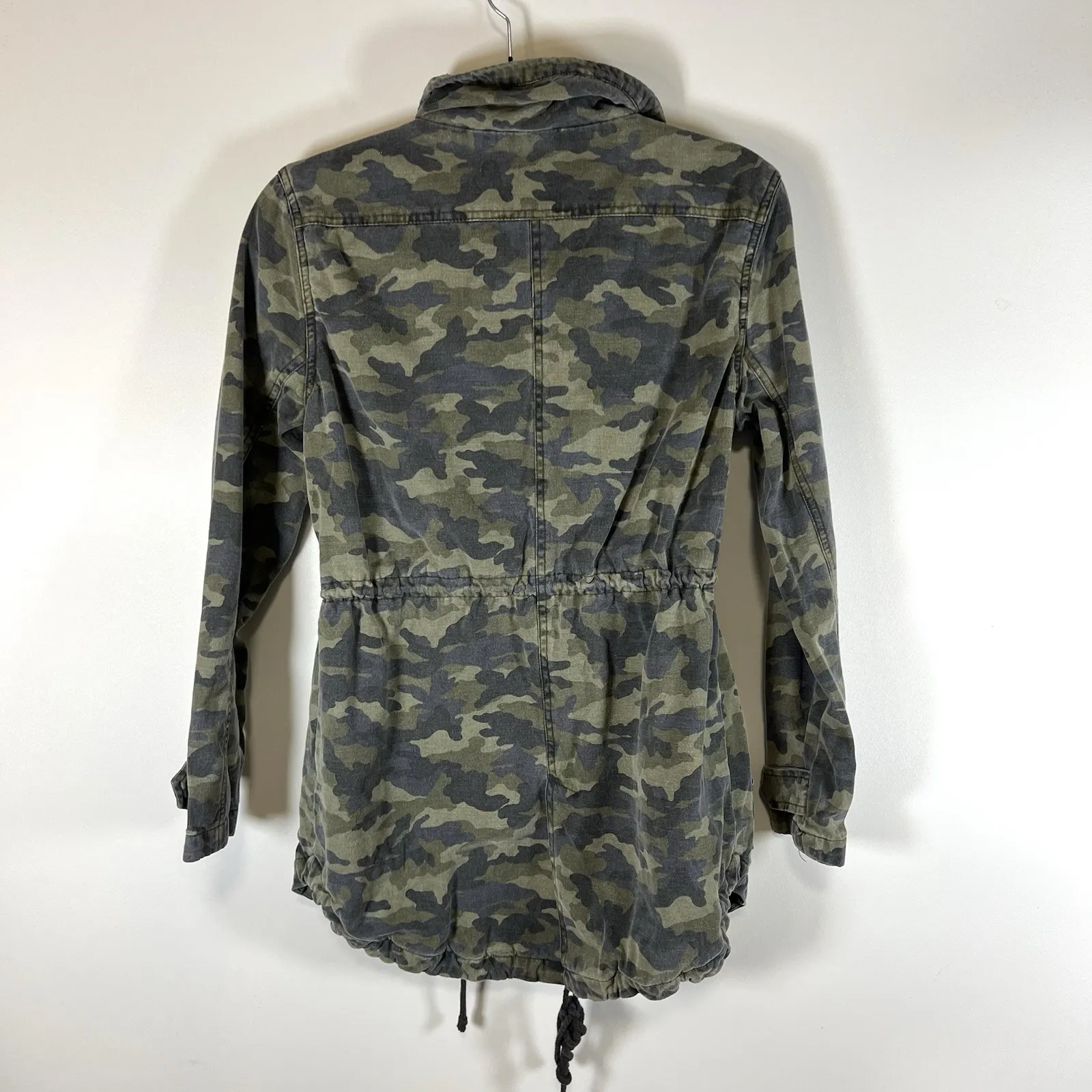 Velvet by Graham & Spencer Womens Jacket Small Utility Military Hooded Oversized Green - Image 6