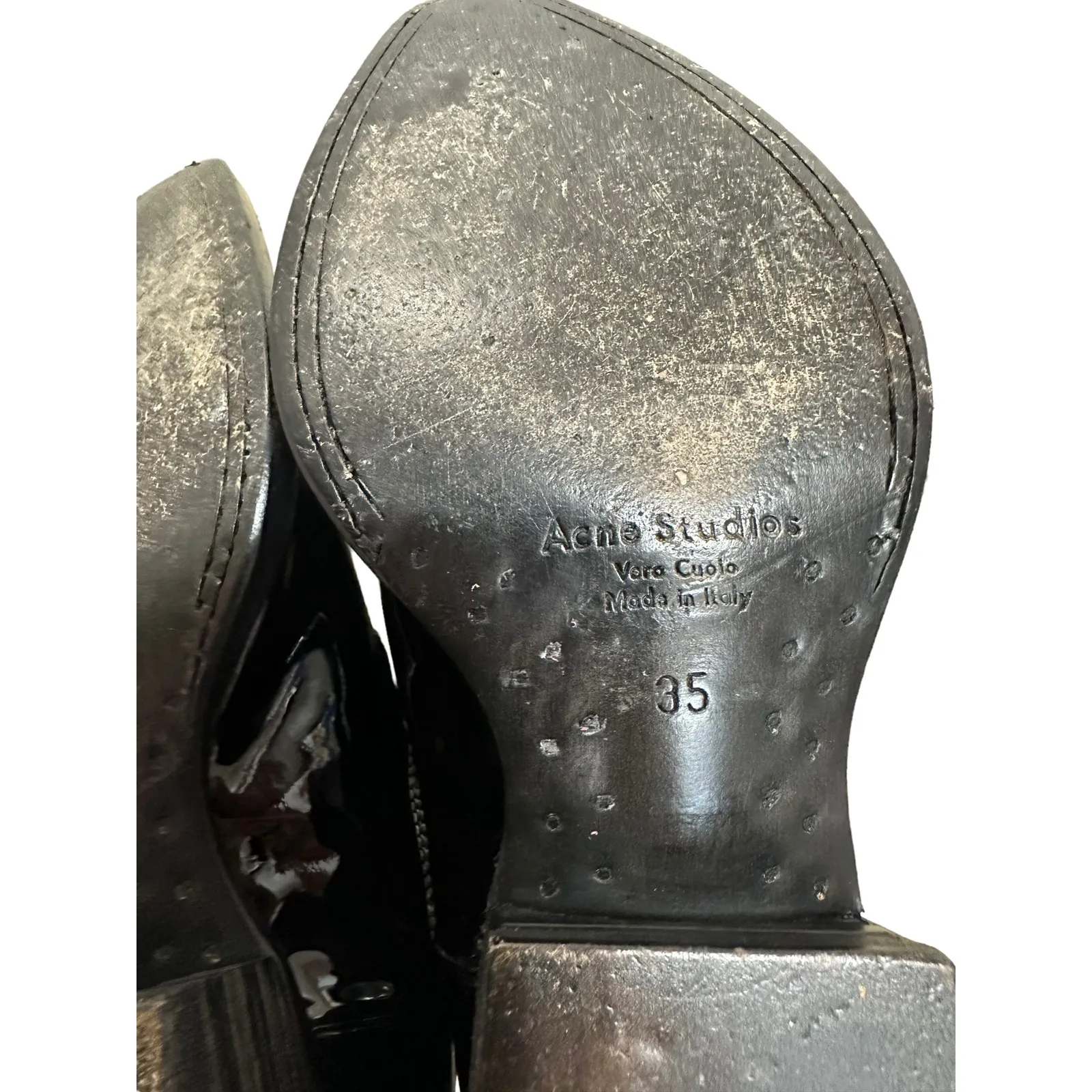 Acne studios gabby western short bootS black‎ patent leather size 35 $700 - Image 7