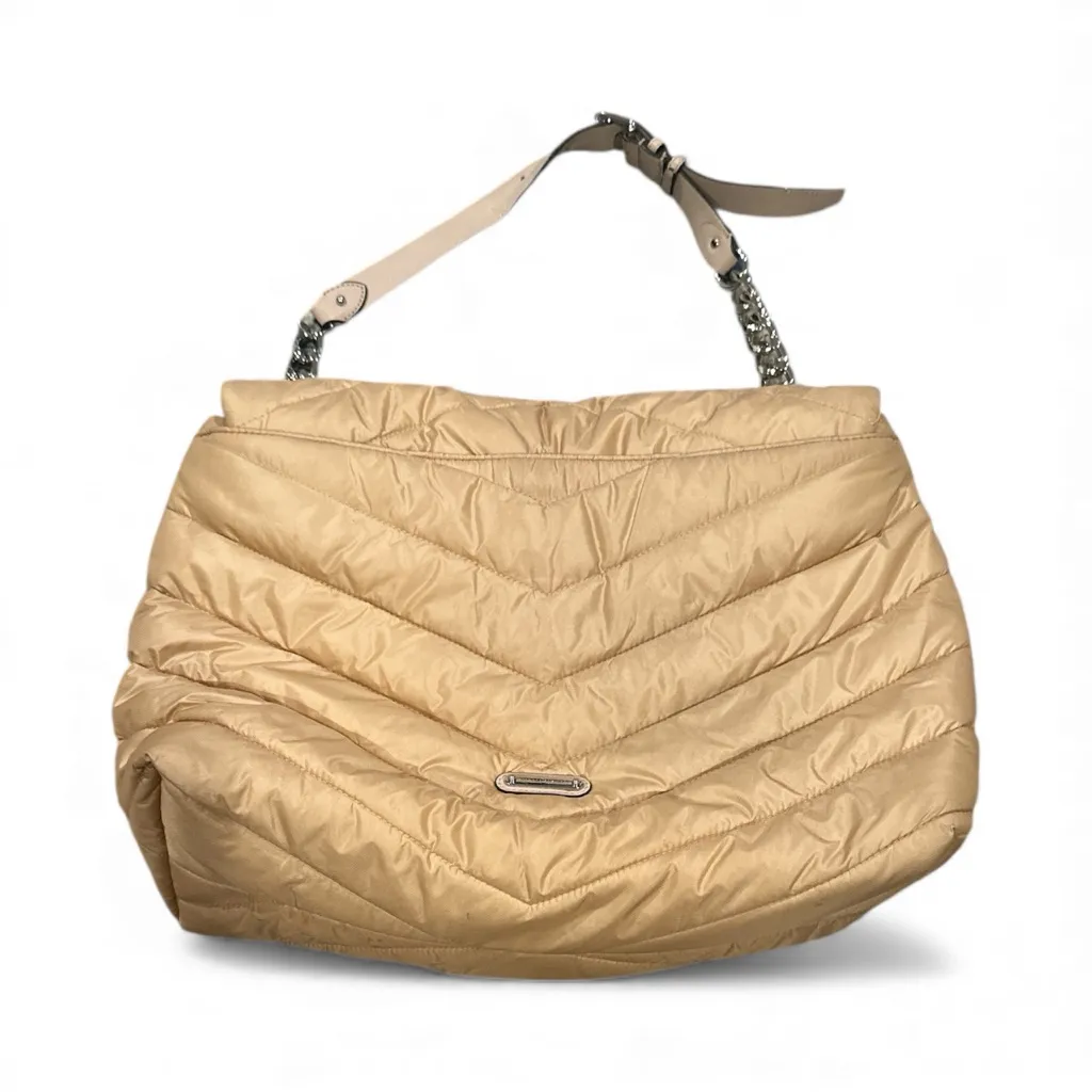 Rebecca Minkoff Edie Nylon Jumbo Flap Elegant Tan Nude Quilted Shoulder Bag - Image 3