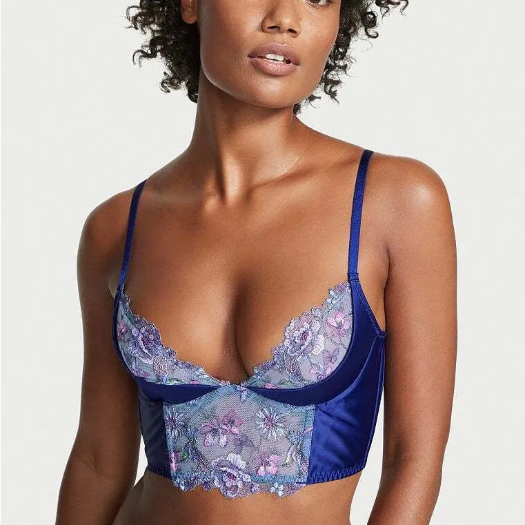 Victoria's Secret SEXY Hummingbird Embroidery Quarter Cup Corset Top - Image 2