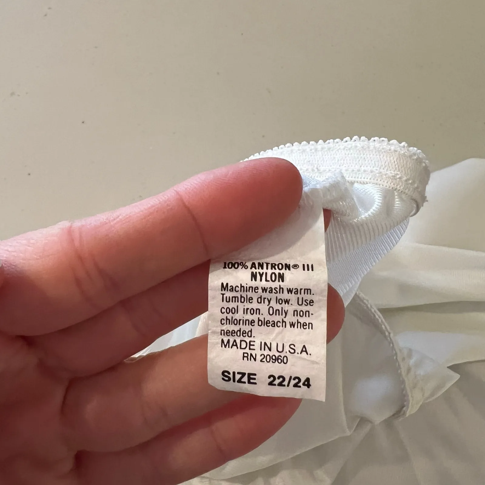 Vintage 90s USA White Semi Sheer Lace Trim Knee Length Slip Skirt Size XL - Image 4