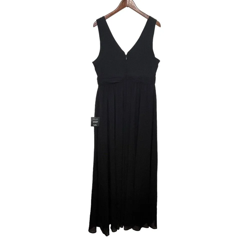 Lulu’s Thoughts of Hue Black Surplice Maxi Dress V Neck Womens Plus Size 1X New - Image 5