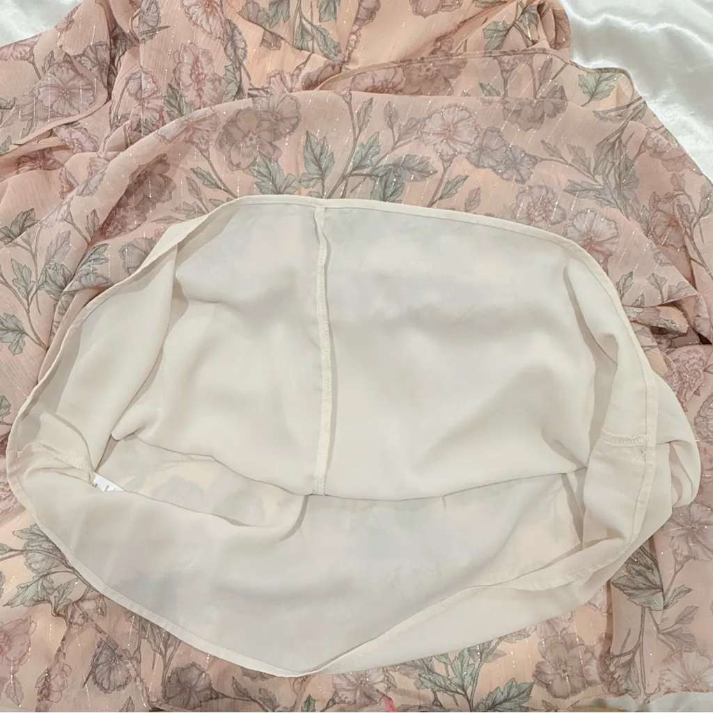 ASTR The Label Chandler Midi Dress Pink Garden Floral Large Flutter Sleeve Chic - Image 14