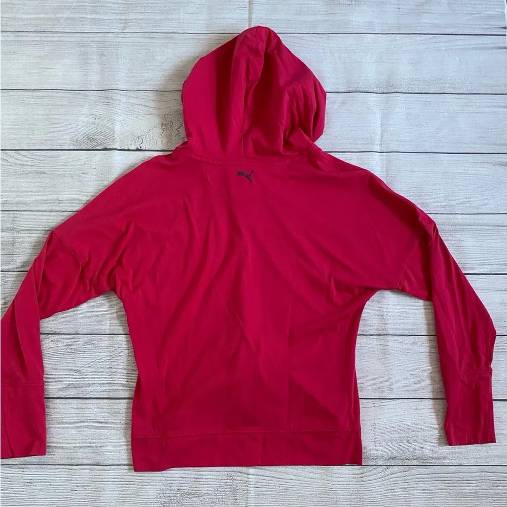 Puma Red Long Sleeve Athleisure Athletic Hoodie Top - Image 3