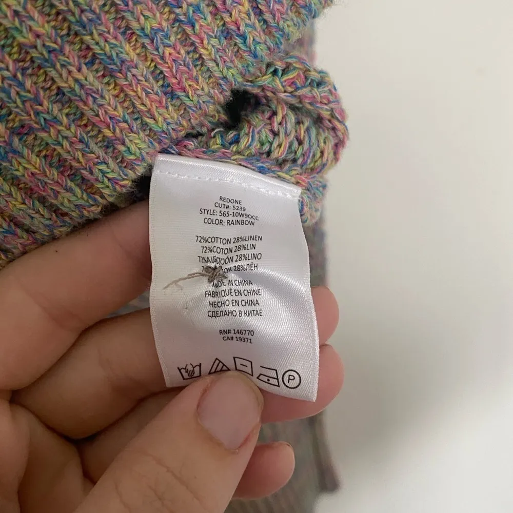 RE/DONE 90s Oversized Crop Cardigan Multicolor Space Dye Knit Rainbow - Image 6