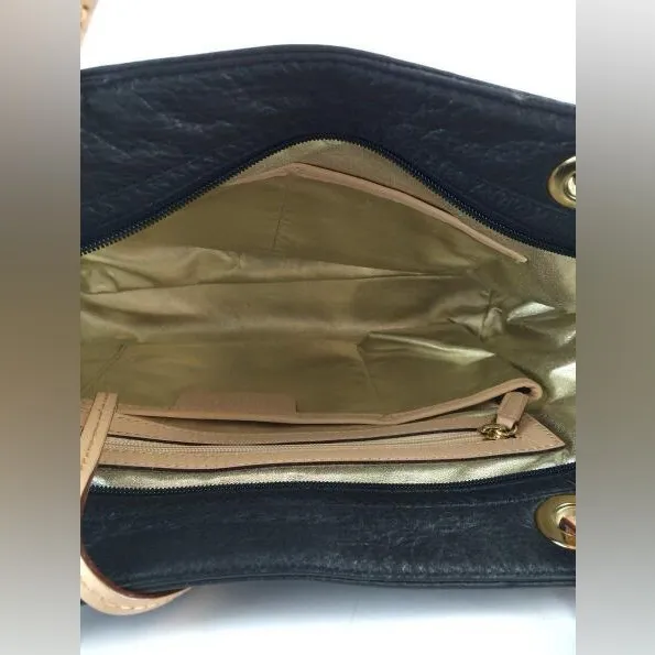 Michael Kors Black Leather Jet Set Tote Bag Shoulder Purse Classic Minimalist - Image 11