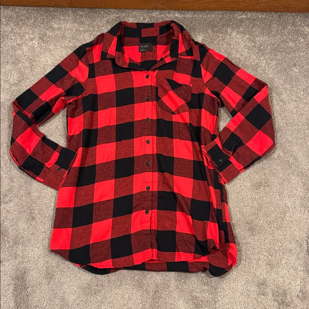 Free Press Red/Black Checkered Pajama Set SIZE M/L - Image 2