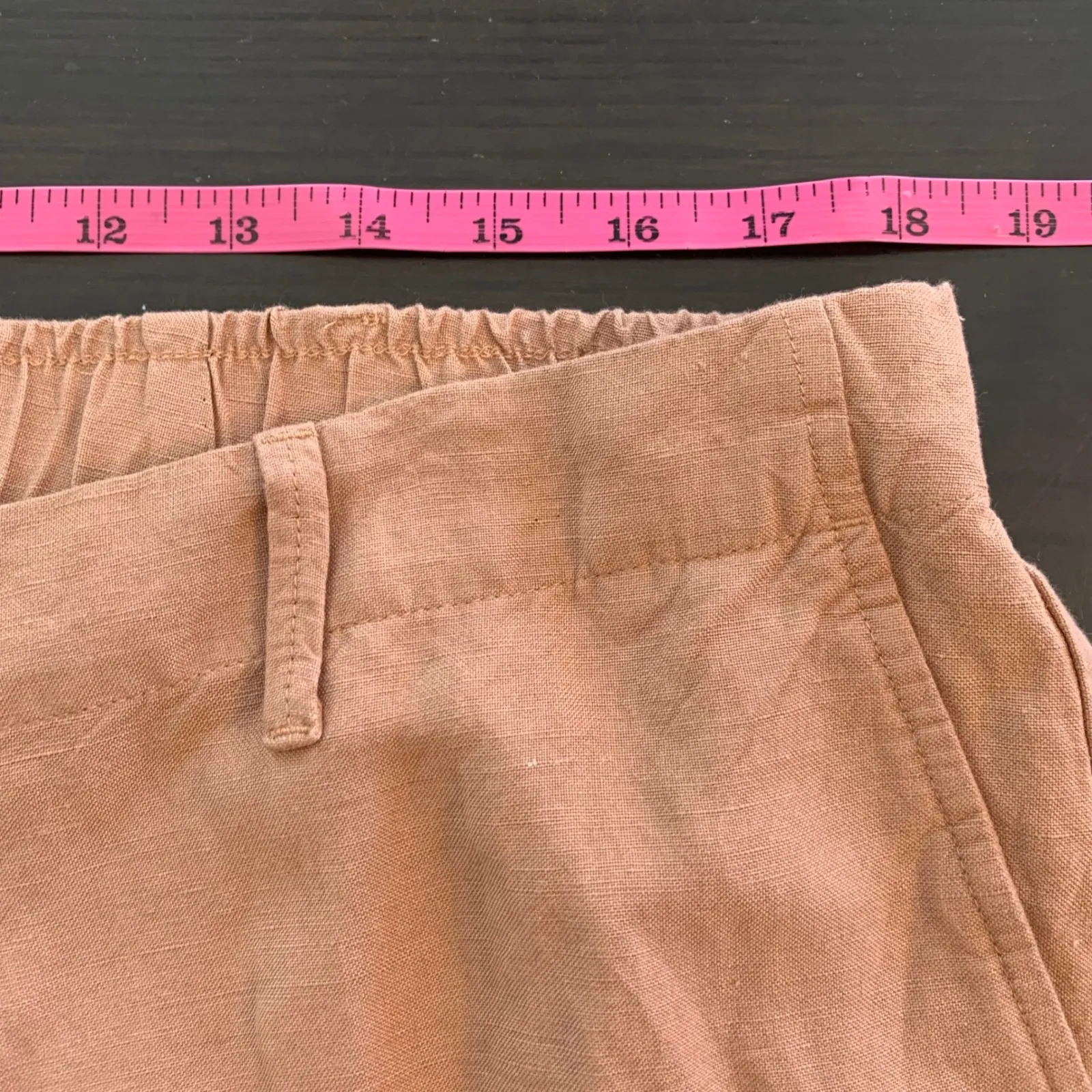 J Jill Linen Blend Wide Leg Pants XL Tall Brown Comfort Pockets READ HEMMED - Image 7