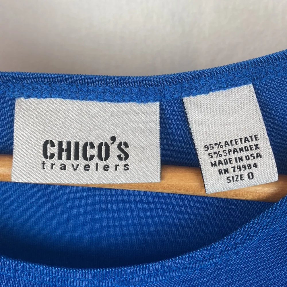 Chico’s Travelers Blue Basic Sleeveless Tank Top 0 S - Image 4