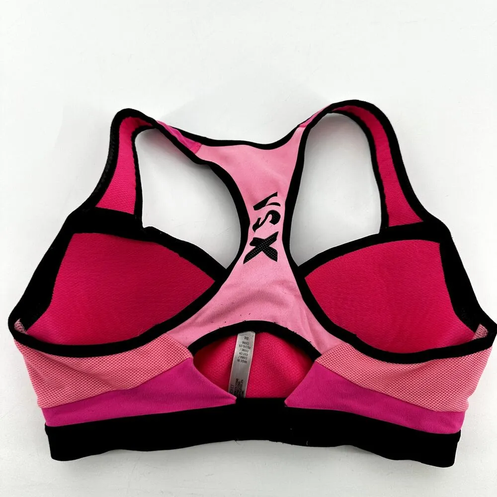 Victoria's Secret VSX Sports Bra Racerback Padded Cutout Colorblock Pink 32C - Image 6