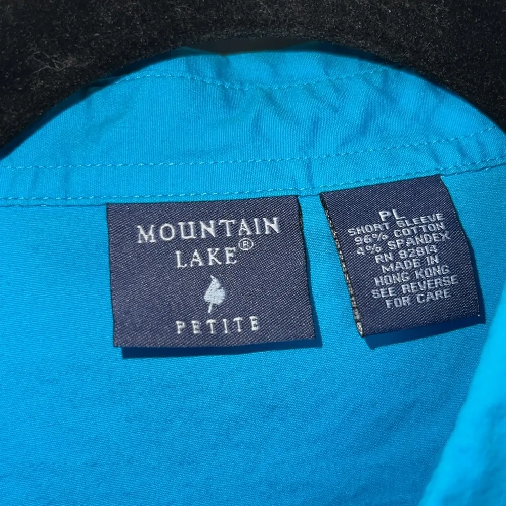 Mountain Lake Short Sleeve Blue Button Down - Image 3