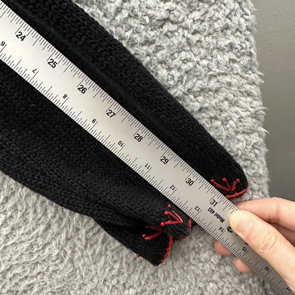 Vintage White‎ Stag Knit Cardigan Sweater Cardinal Embroidered Beaded W 18W 20W - Image 11