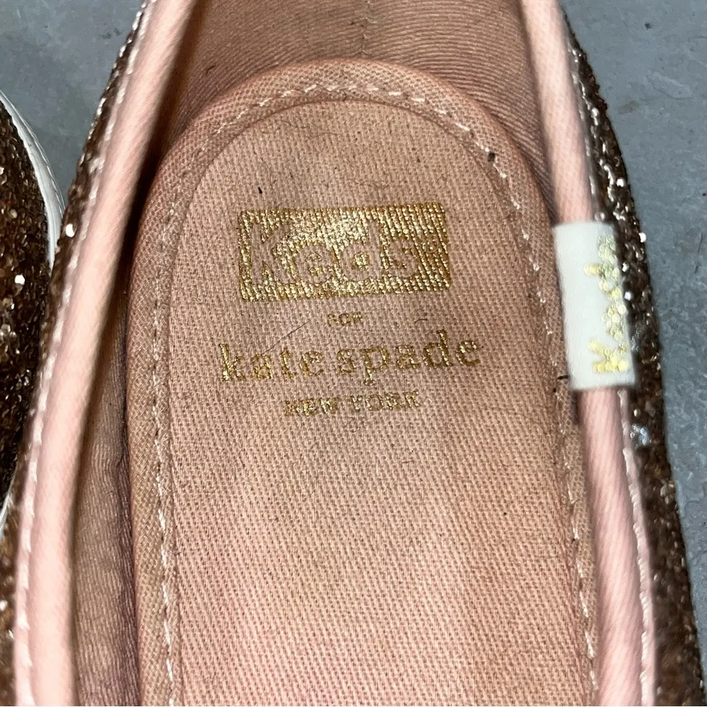 Kate Spade New York X Keds Rose Gold Glitter Champion Lace Up Sneakers size 10 - Image 8
