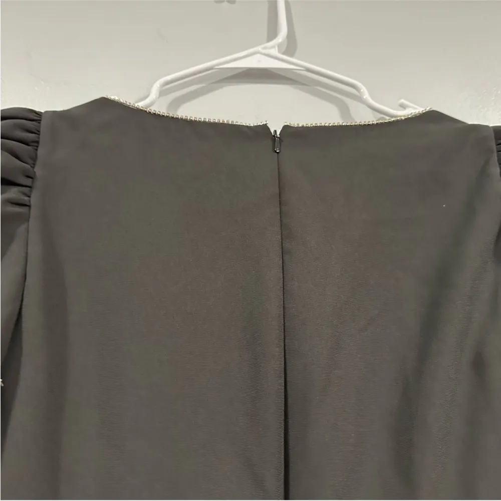 Saylor Letitcia Embellished Corset Long Sleeve Minidress in Black Small S - Image 5