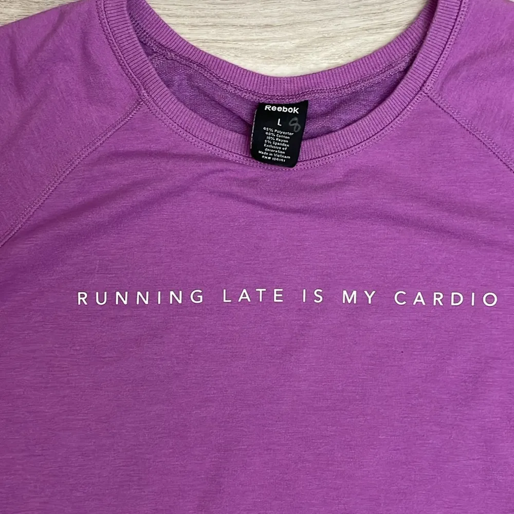 Purple with White Letters Pullover Women's Graphic Sweatshirt Size Large - Image 5