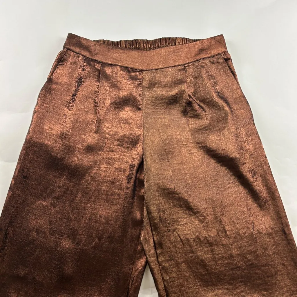 A New Day Shiny Copper Wide Leg Pull On Pant S - Image 2