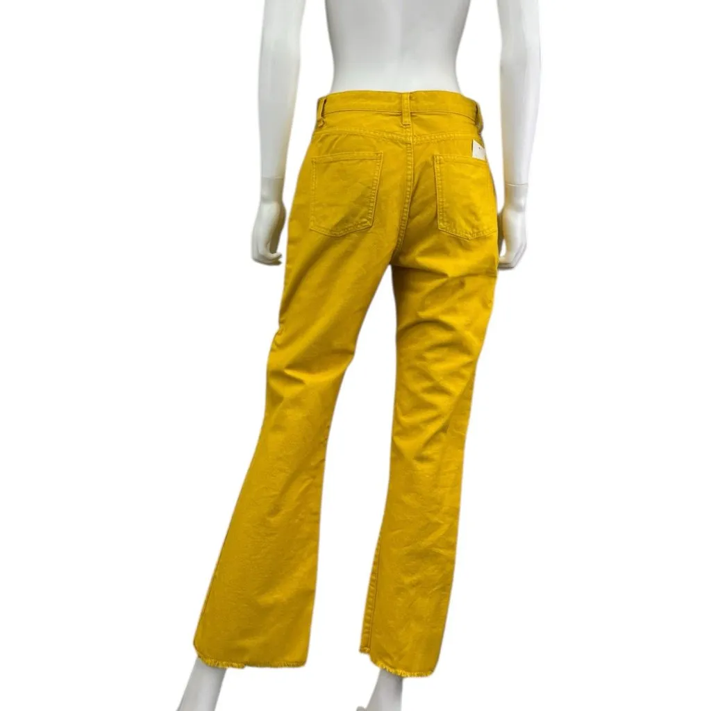 Tory Burch Yellow Flare Leg Jeans Size 28 C0132 - Image 3