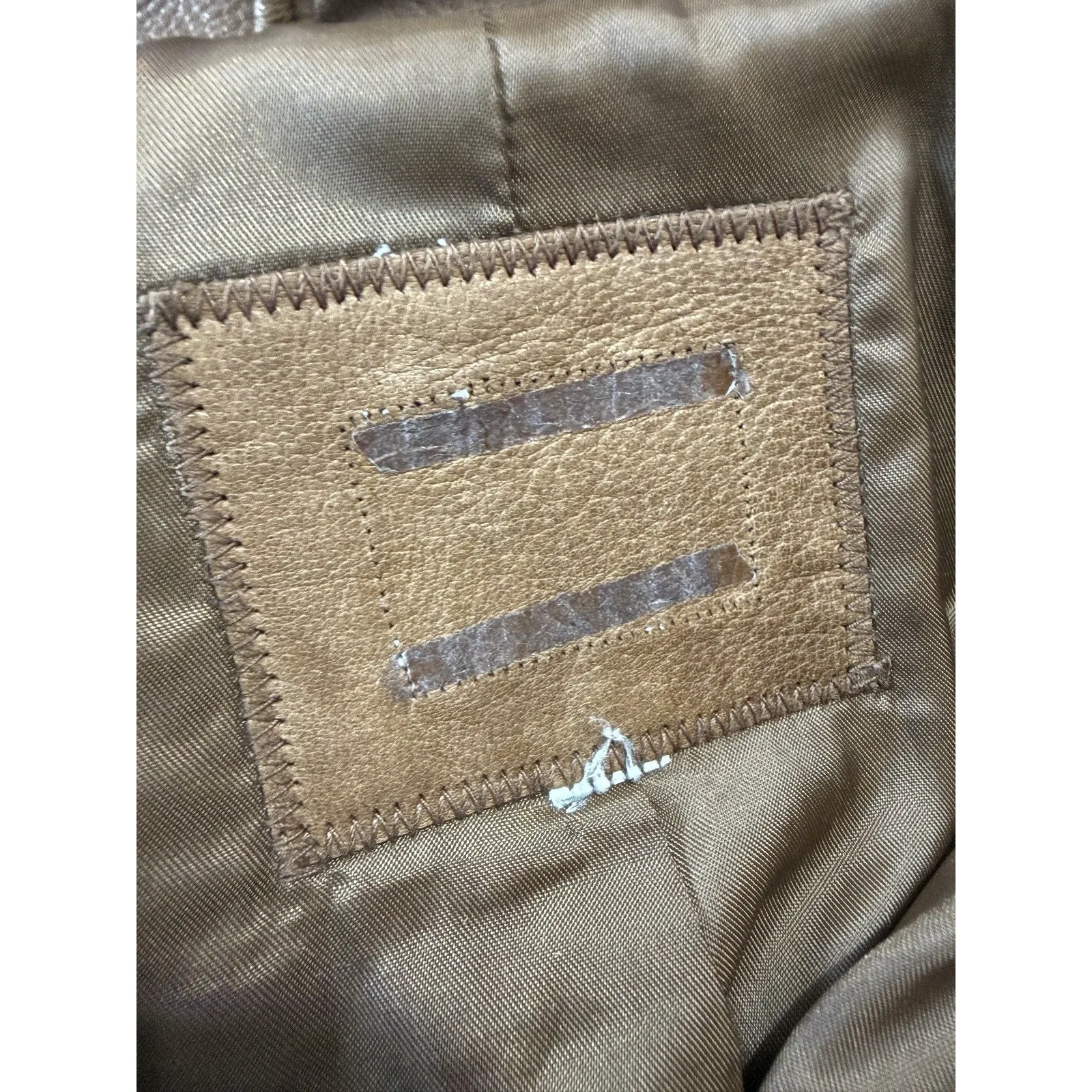 Leather Blazer Jacket with Mao Collar, Front Pockets – Brown Approx. Size M Size M - Image 13