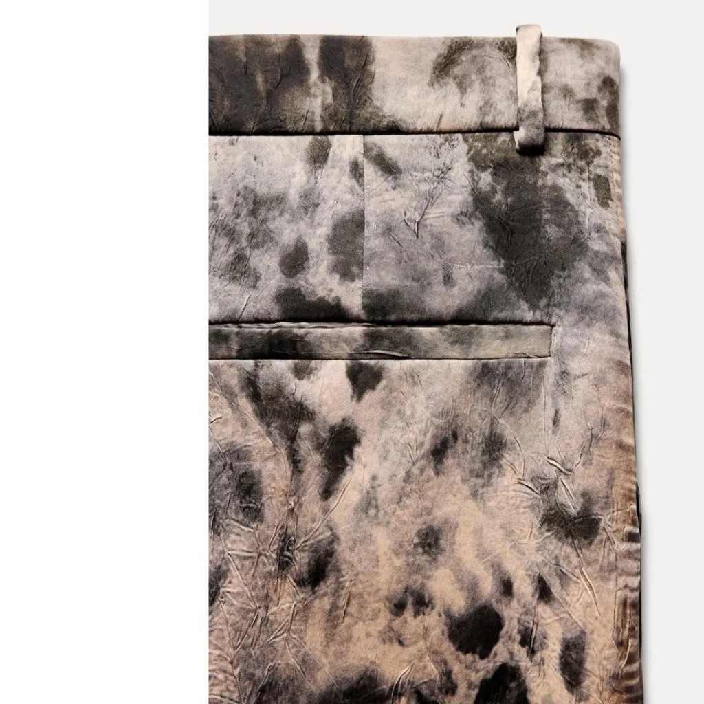 NWOT ZARA ZW Crinkled Print Midi Skirt Silky  Bloggers Fave Leopard / Soft Brown - Image 8