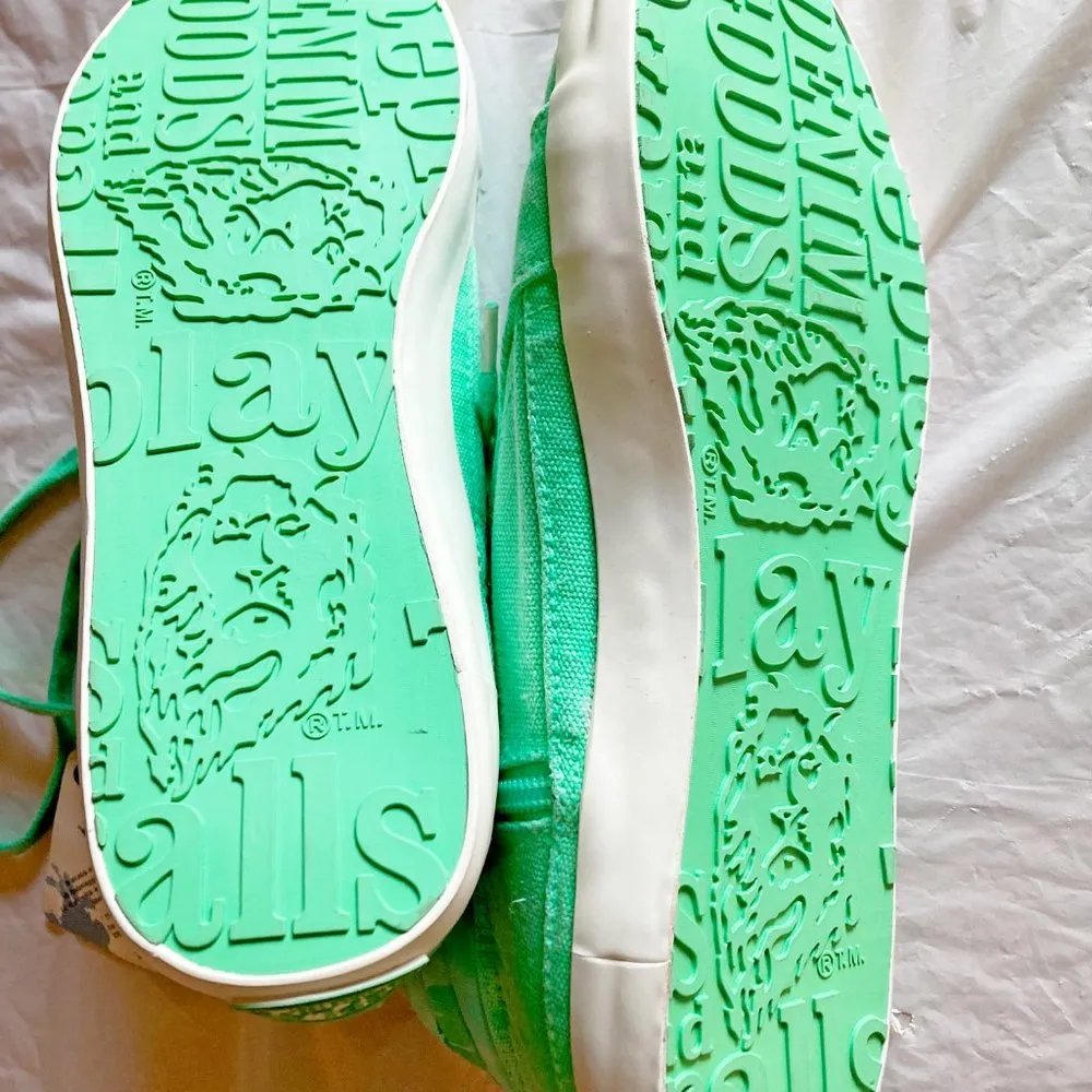 Replay women's 37 EU spring pistachio puffer ankle Velcro zip up canvas sneakers Green Size 6 - Image 10