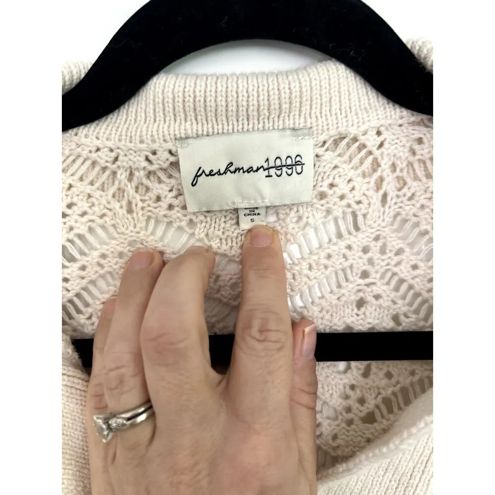 Freshman 1996 Cropped Crochet Sweater, size Small - Image 5