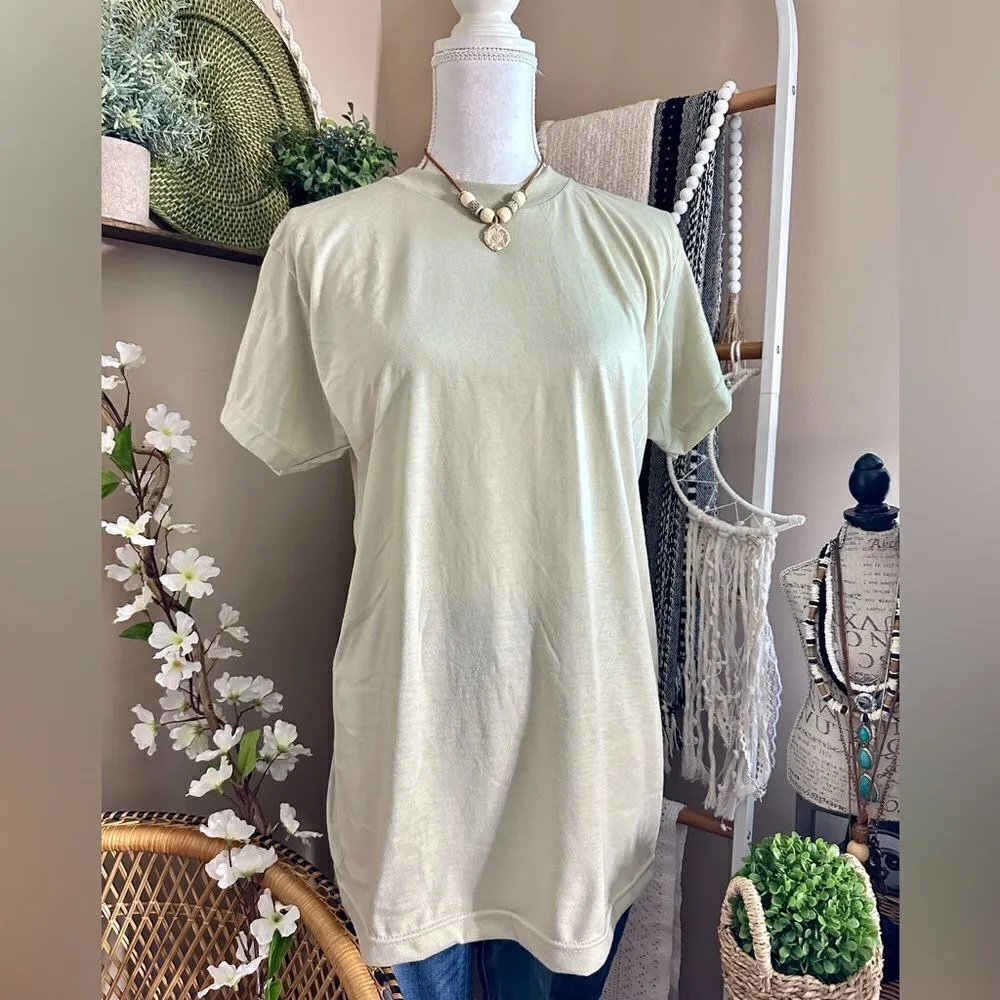 Unisex Military Sand Colored Basic Short Sleeve T Shirt - Image 2