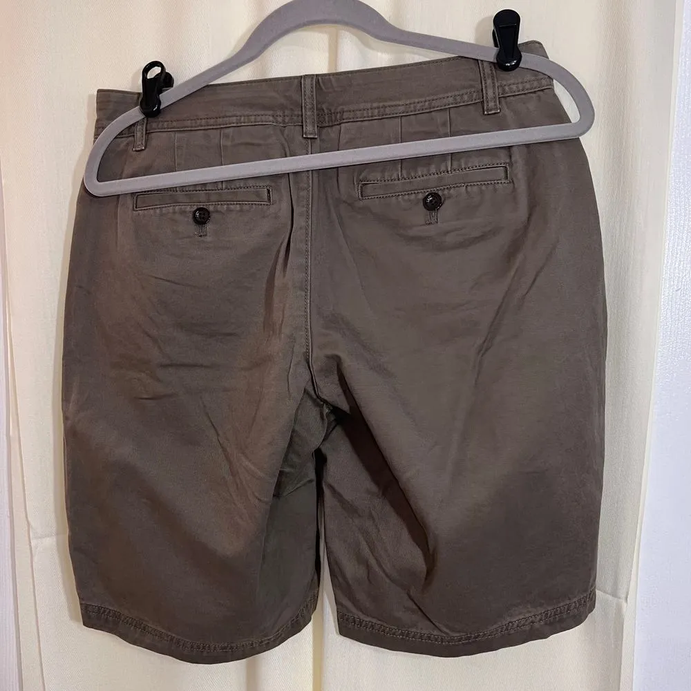 Eddie Bauer Comfort Waist Shorts Casual‎ Khaki Legend Wash Fossil 100% Cotton- 8 - Image 3