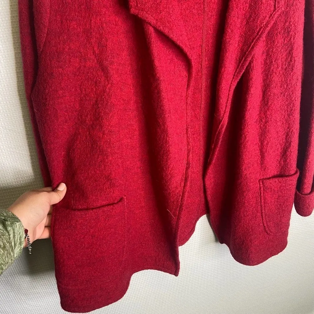 Ruby Red |‎ 100% Wool Red Blazer Jacket Large - Image 3