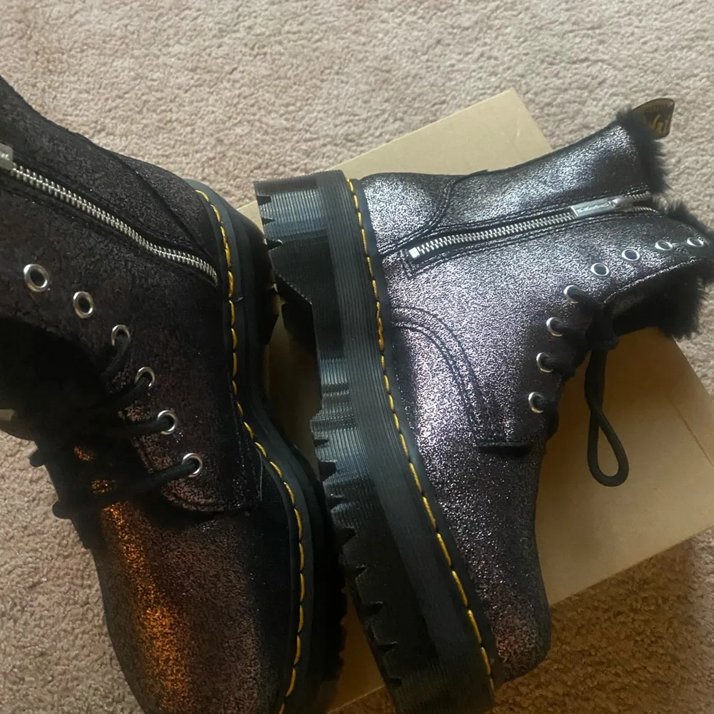 Jadon Leather Platform  Distressed Metallic Boots 8 - Image 6