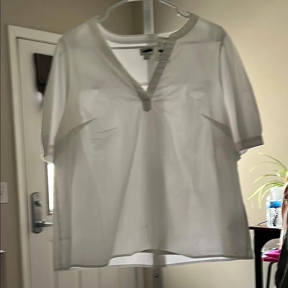 J. Crew White Boxy Polo T-Shirt - Image 2