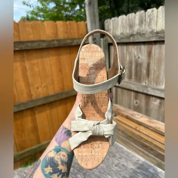 - Korks‎ Women's Dawson Wedge Platform Sandals Off White Size 8 - Image 5