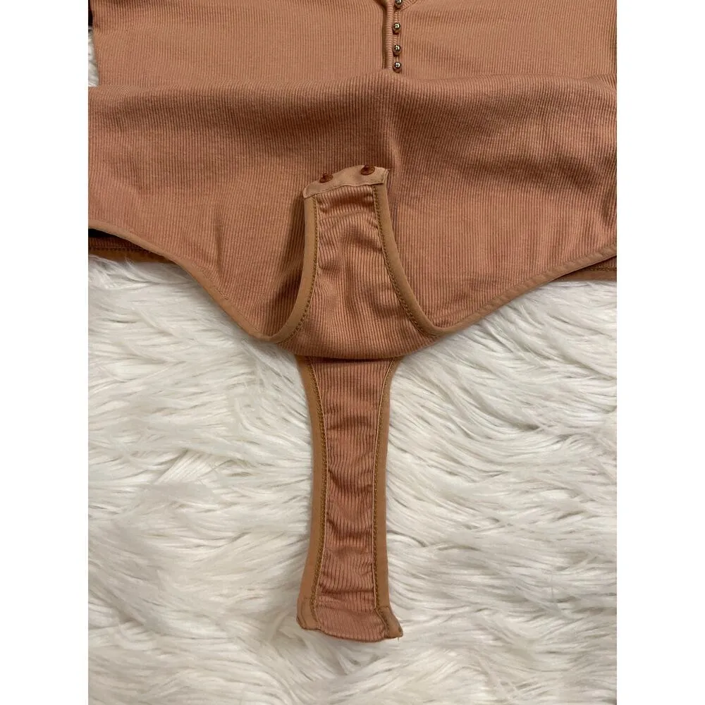 Marciano stretch ribbed buttery soft thong bodysuit L - Image 7