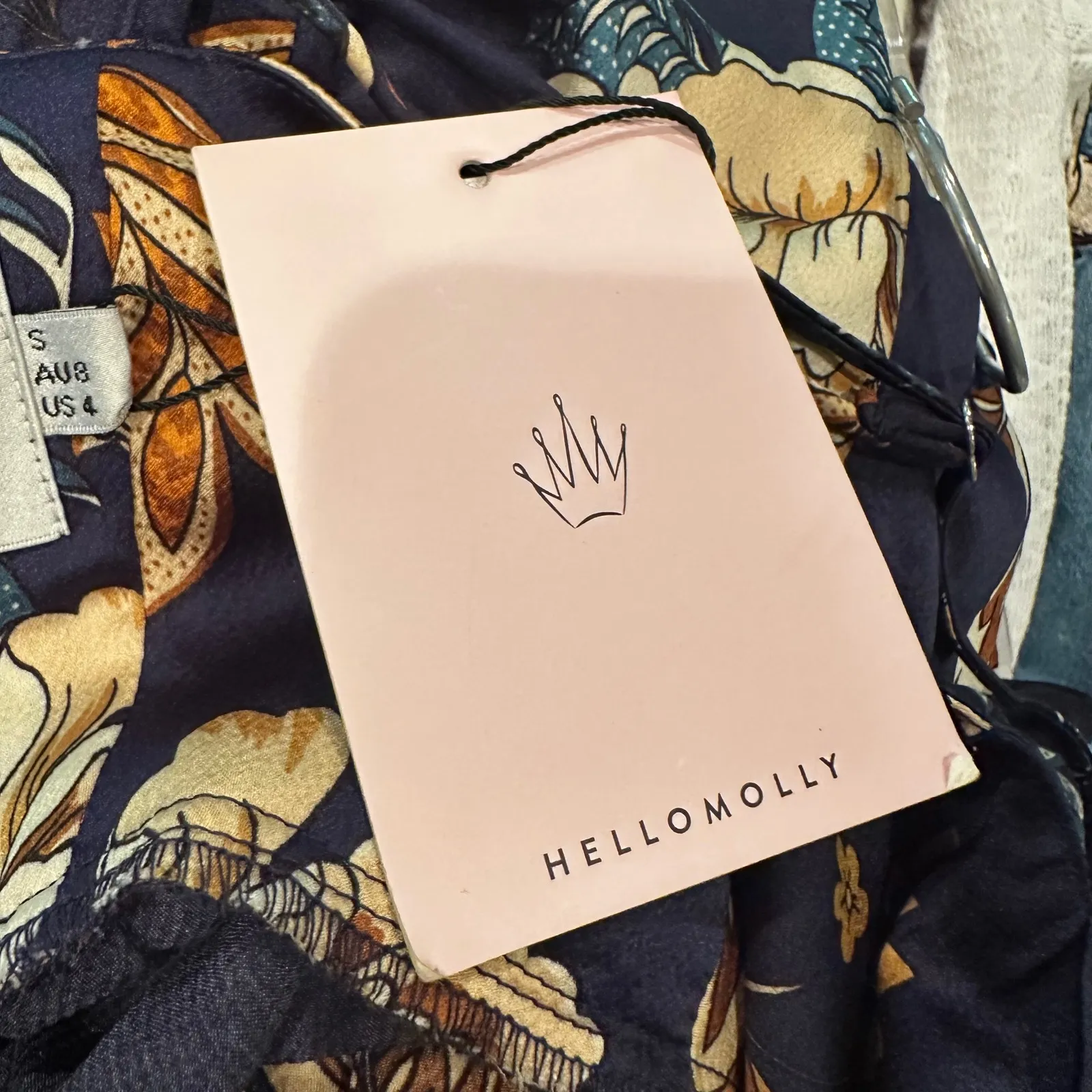 Hello Molly Atlas Maxi Dress Women's 4 Navy Floral‎ Feminine Dainty Lightweight - Image 13