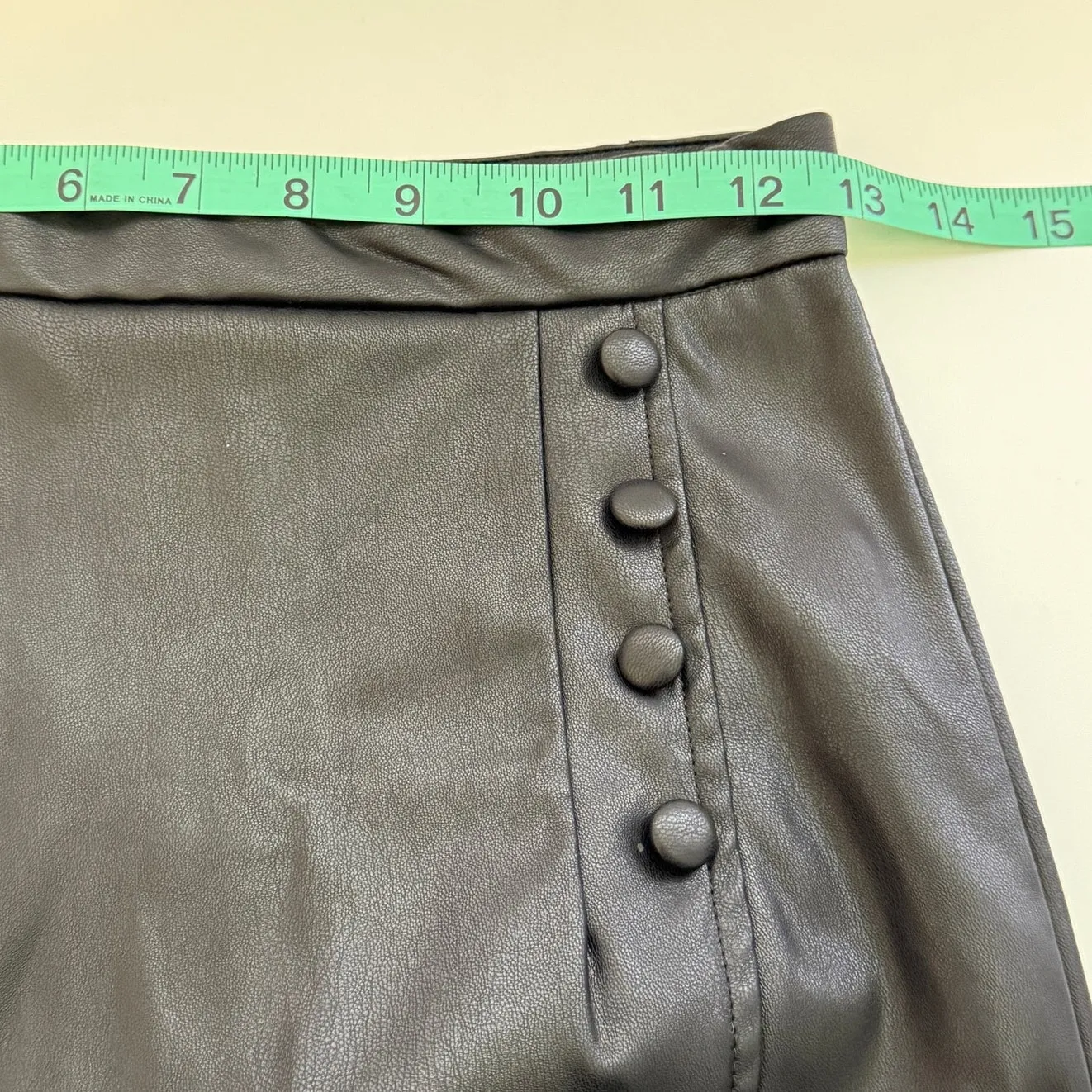 Parisian Style Faux Leather High Waist Pencil Skirt Sz XS Tulip Hem Goth Y2K Emo - Image 7