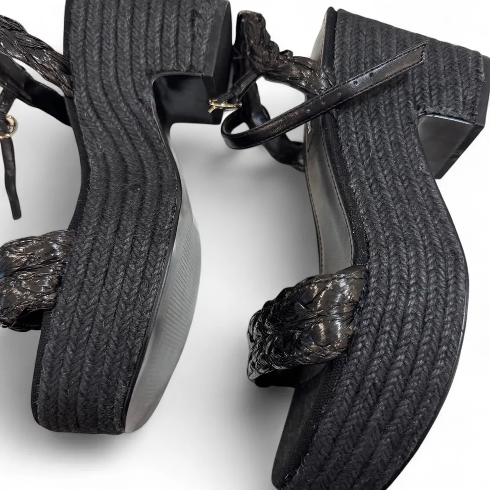 Nine West RIVVA Braided Strap Heel Sandals NWOB size 7.5 Black - Image 2