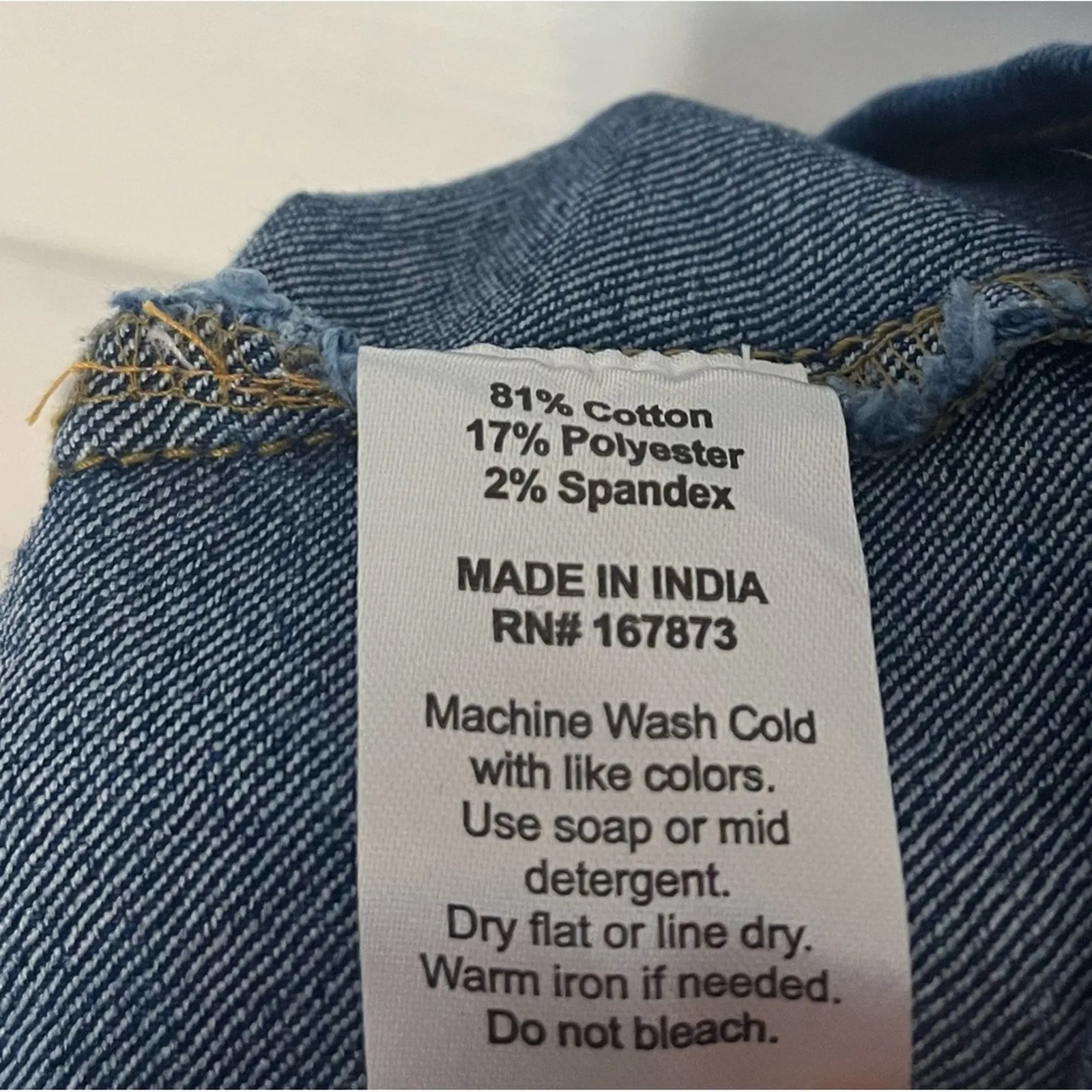 La Armario Denim‎ Strapless Crop Top Size Large Blue - Image 6