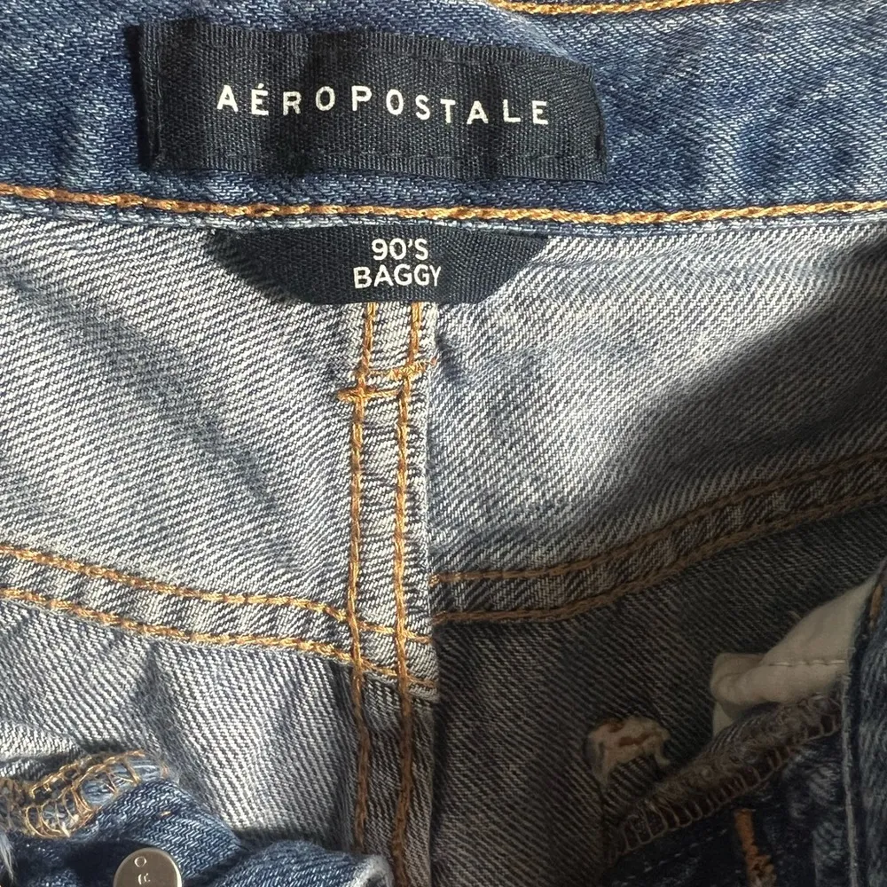 Aeropostale Light Blue Distressed Straight Leg Jeans - Image 5