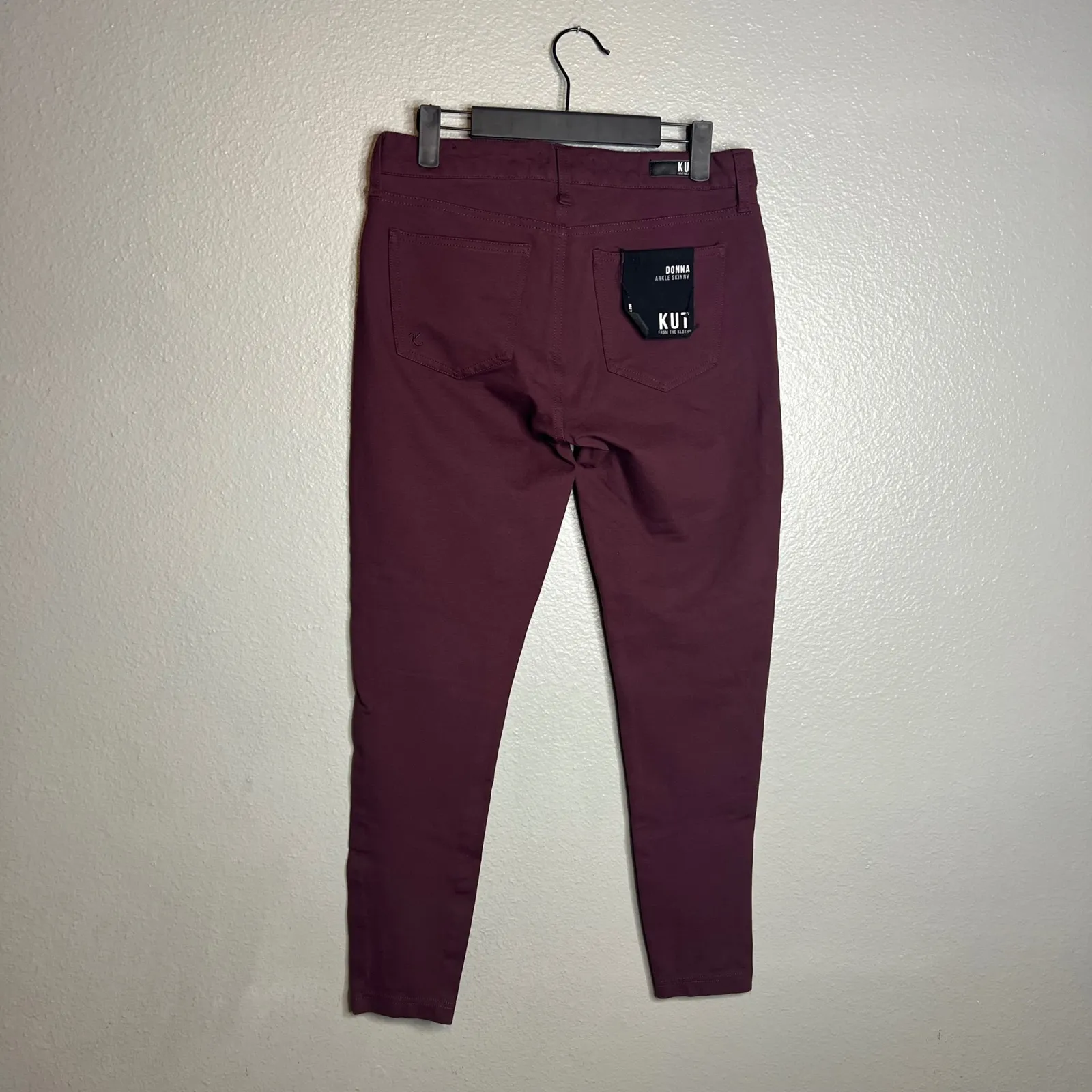 Kut From The‎ Kloth Donna Ankle Skinny Jeans Size 6 Burgundy Casual Denim NWT - Image 8
