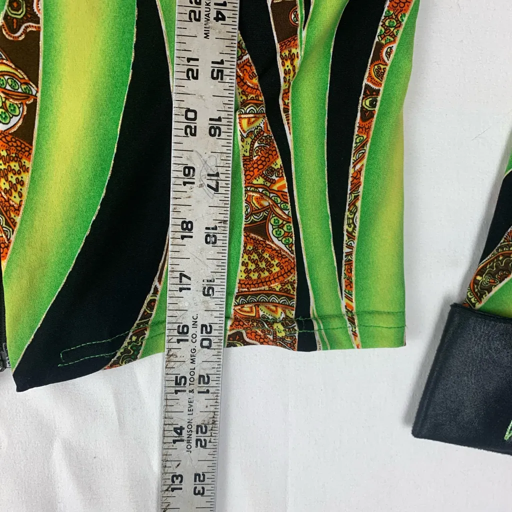 1849 Authentic Ranchwear size small show riding long sleeve shirt green black us - Image 9