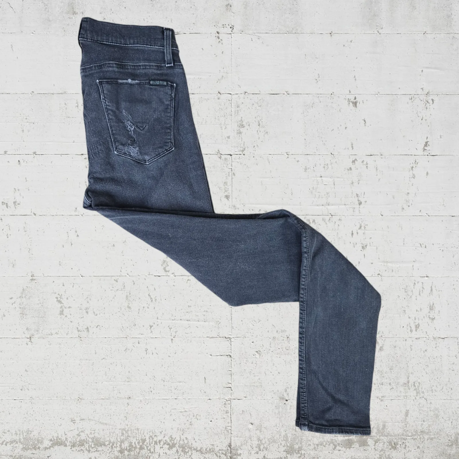 Hudson Nico Black Distressed Mid Rise Stretch Slim Super Skinny Jeans Size 28 - Image 8