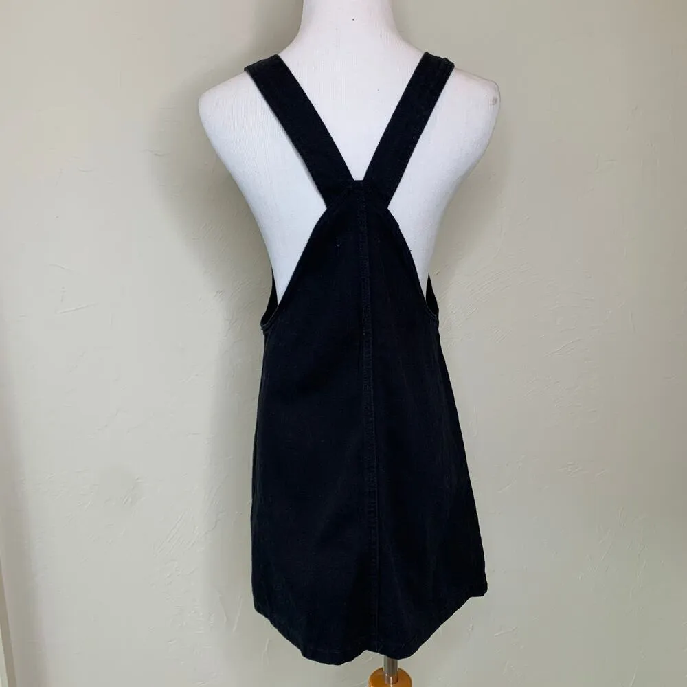 Forever 21 Black Denim Overall Dress Sz Small - Image 2