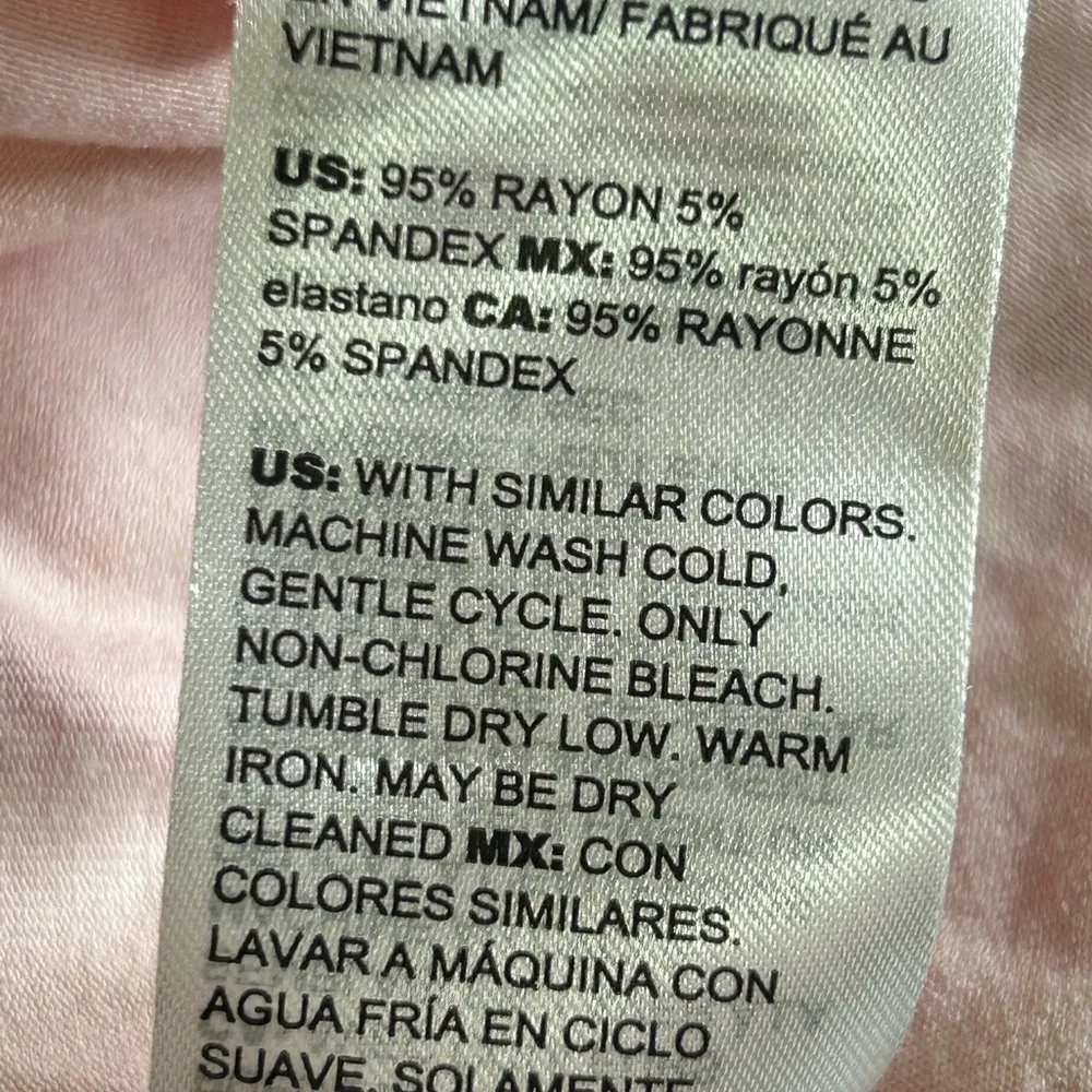 Chicos Tropical-Print Side-Tie Dress Size 1 8/10 Jersey Knit Midi Red Pink - Image 8